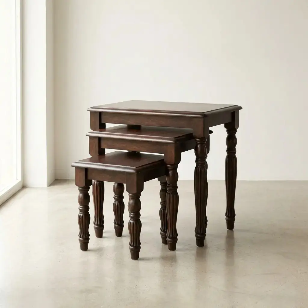 Maximize your floor plan with this set of three modern nesting stools, where minimalist design meets everyday versatility. Perfectly proportioned to tuck away when not in use, these stools offer a sophisticated seating or side-table solution that adapts instantly to your hosting needs. With their clean lines and professional-grade finish, they bring a high-end, contemporary aesthetic to any space, proving that stylish home accents can be both functional and effortless.