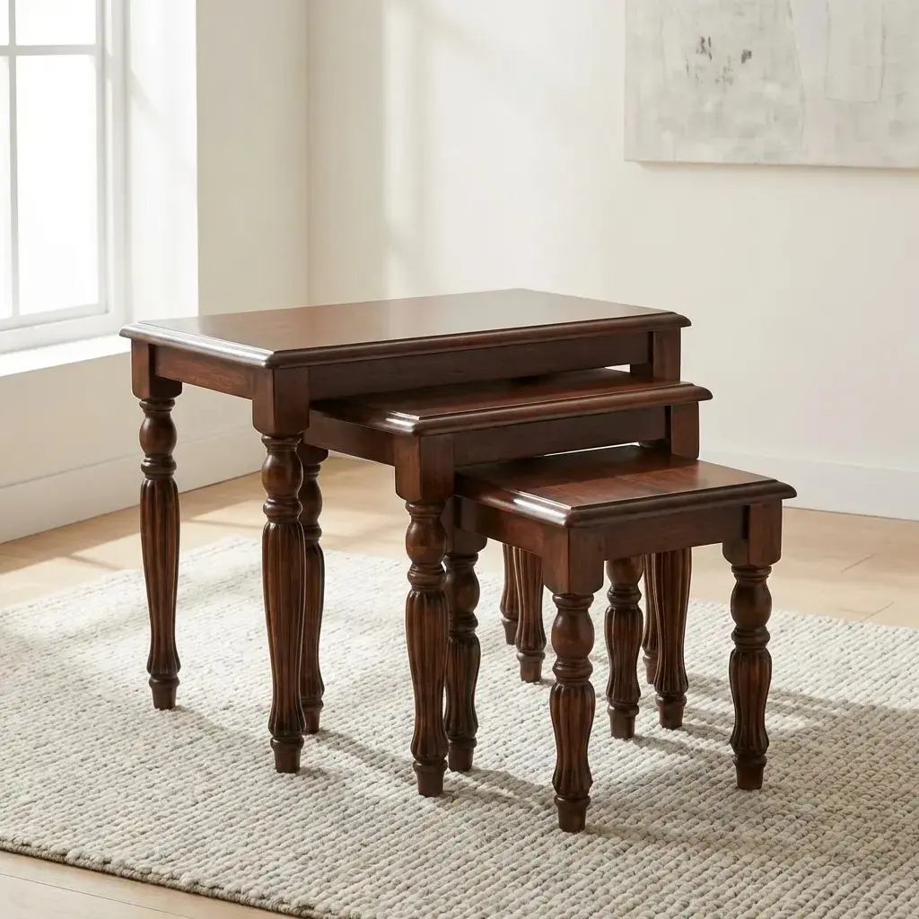 Maximize your floor plan with this set of three modern nesting stools, where minimalist design meets everyday versatility. Perfectly proportioned to tuck away when not in use, these stools offer a sophisticated seating or side-table solution that adapts instantly to your hosting needs. With their clean lines and professional-grade finish, they bring a high-end, contemporary aesthetic to any space, proving that stylish home accents can be both functional and effortless.