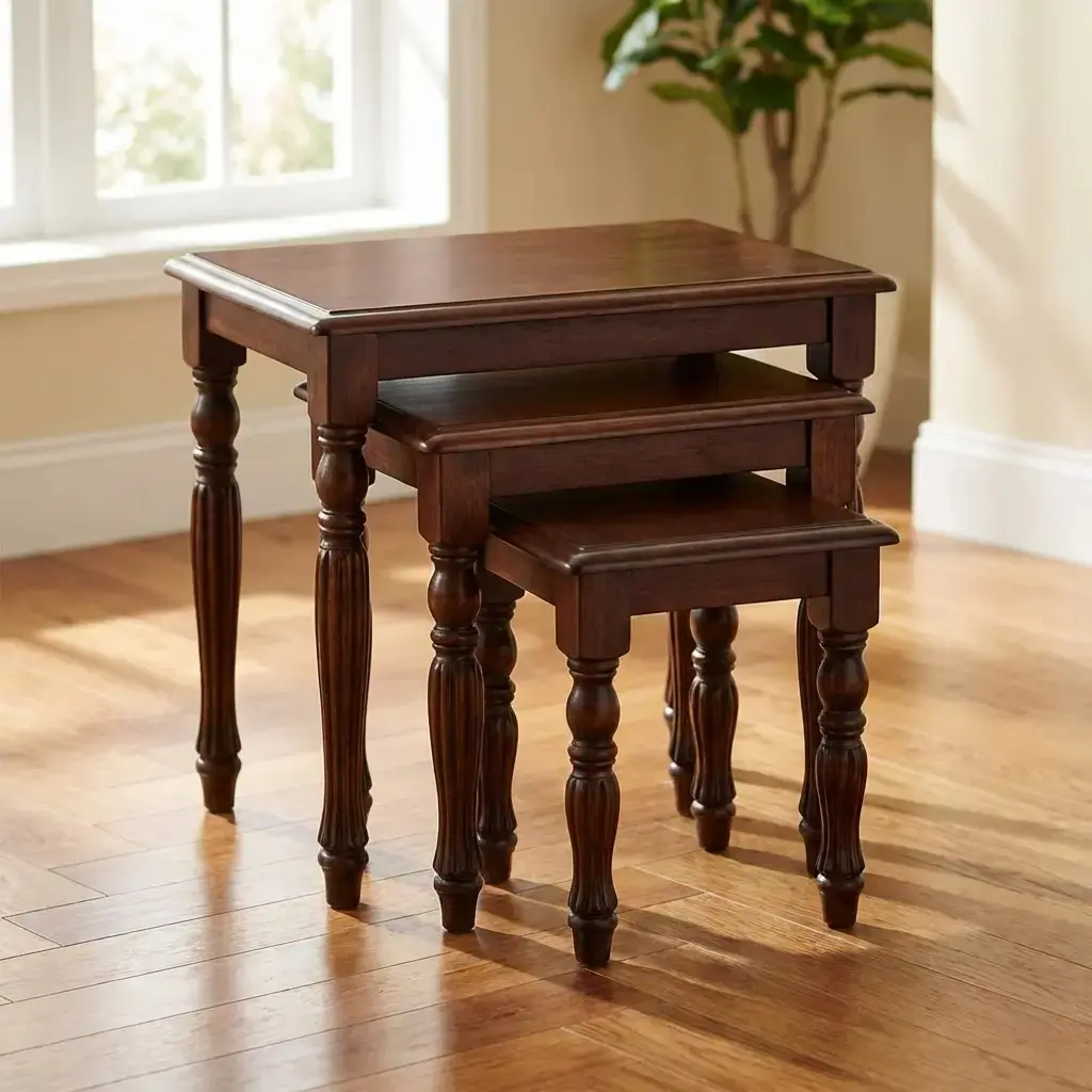 Maximize your floor plan with this set of three modern nesting stools, where minimalist design meets everyday versatility. Perfectly proportioned to tuck away when not in use, these stools offer a sophisticated seating or side-table solution that adapts instantly to your hosting needs. With their clean lines and professional-grade finish, they bring a high-end, contemporary aesthetic to any space, proving that stylish home accents can be both functional and effortless.