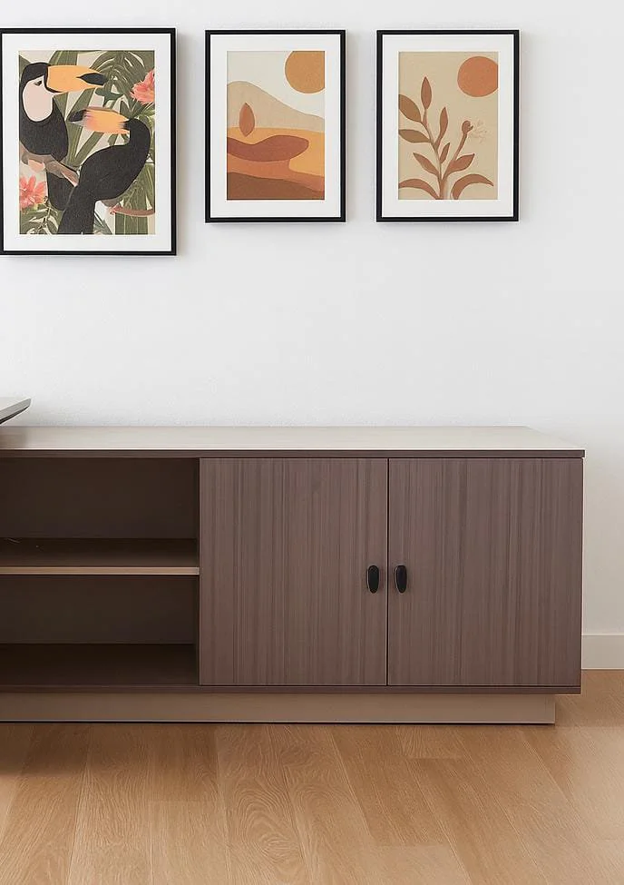 2.4m modern executive office desk with wood finish, integrated L-shaped return, and LED lighting.