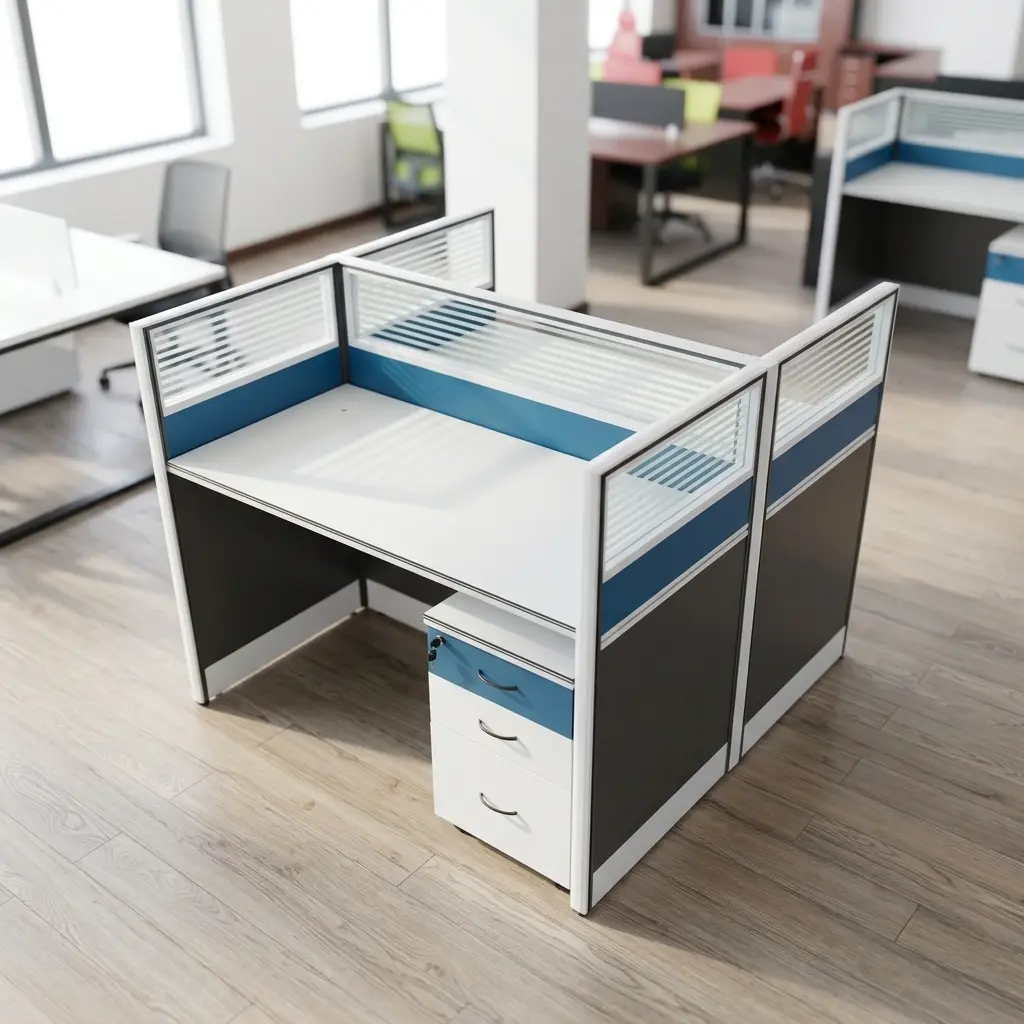 2 Seater Office Workstation Improve productivity and workspace organization with this modern 2 Seater Office Workstation, designed to provide comfort, efficiency, and professional style for contemporary offices. Whether you are setting up a corporate office, startup workspace, coworking environment, or home office, this workstation offers a practical solution for collaborative and individual tasks. Moreover, its sleek and space-saving design enhances the overall appearance of any office setting. Constructed from high-quality materials with a strong and durable frame, this office workstation desk delivers excellent stability and long-lasting performance. In addition, the sturdy structure supports daily office activities efficiently, thereby making it suitable for busy work environments. Therefore, businesses can rely on this workstation for dependable and professional office functionality. Furthermore, the spacious dual-user design provides enough working area for computers, laptops, files, and office accessories. As a result, employees can work comfortably while maintaining an organized and clutter-free workspace. Additionally, the smart layout promotes teamwork and communication, thus improving collaboration and workplace productivity. Besides offering a functional workspace, this 2 person office workstation also helps maximize available office space effectively. Consequently, it is ideal for both small and large offices that require efficient furniture solutions. The ergonomic design also ensures comfortable seating and legroom, thereby supporting better posture and comfort during long working hours. Moreover, the modern finish and clean lines complement different office interiors, including executive offices, shared workspaces, and professional business environments. The easy-to-clean surface also helps maintain a neat and polished appearance over time. Whether used in a corporate office, call center, or coworking space, this workstation combines durability, organization, and style in one practical office solution. Key Features: Modern 2 seater office workstation design Spacious dual-user working surface Durable and stable frame construction Space-saving layout for efficient office organization Large workspace for computers and office accessories Ergonomic design for enhanced comfort Easy-to-clean and scratch-resistant surface Professional appearance for modern offices Suitable for corporate offices and coworking spaces Benefits: Enhances teamwork and workplace productivity Maximizes office space efficiently Creates an organized and professional environment Provides comfortable working space for two users Perfect for commercial and professional offices