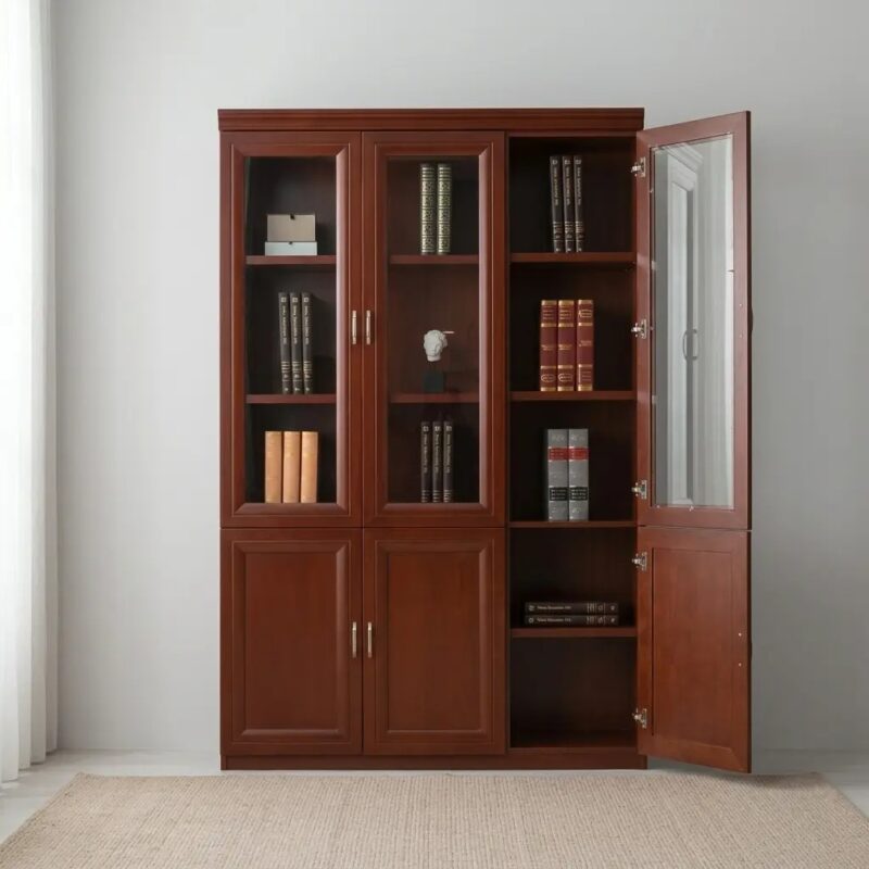 Three Door Wooden Filing Cabinet