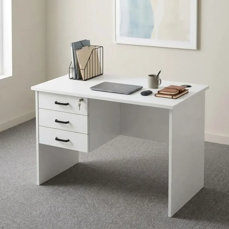 1.2m White Office Table